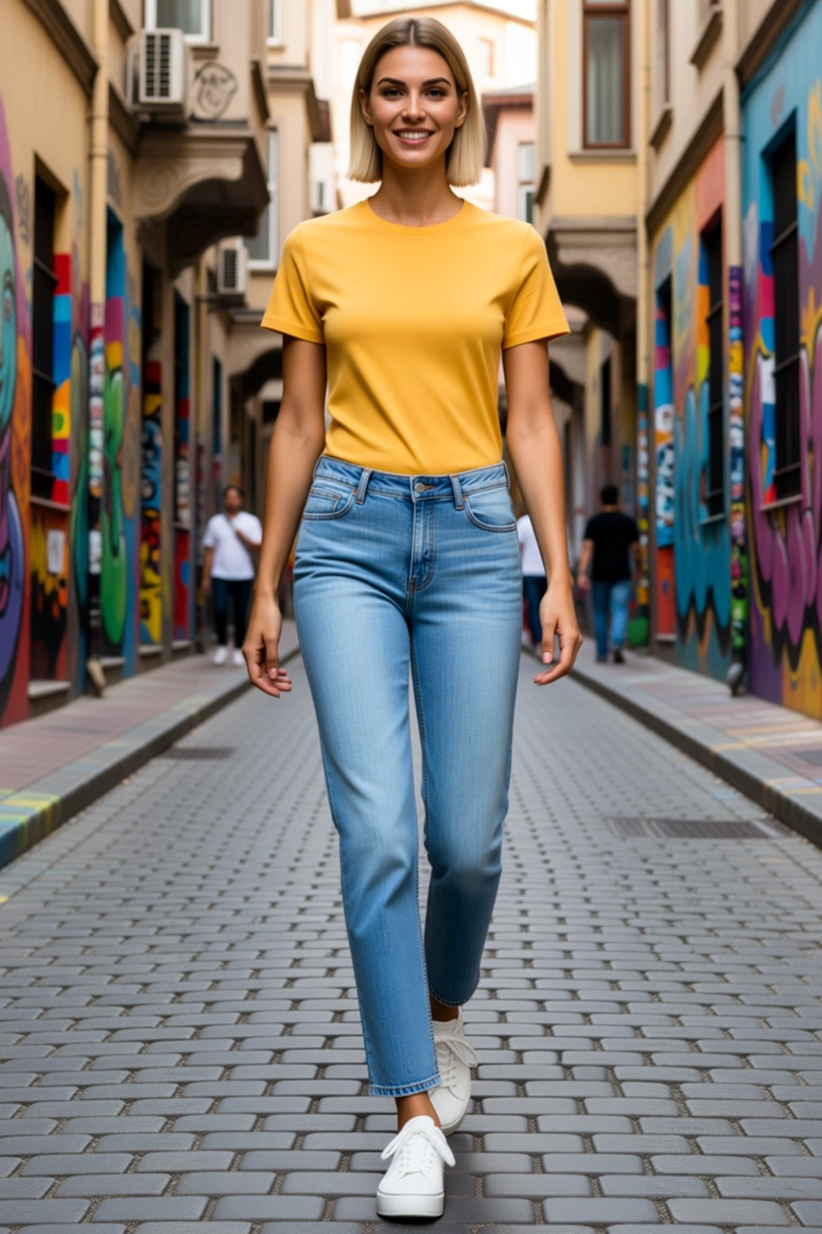 Kadın Bisiklet Yaka Basic Tişört Kısa Kollu Slim Fit Yazlık Günlük Kullanıma Uygun Sade Tasarım