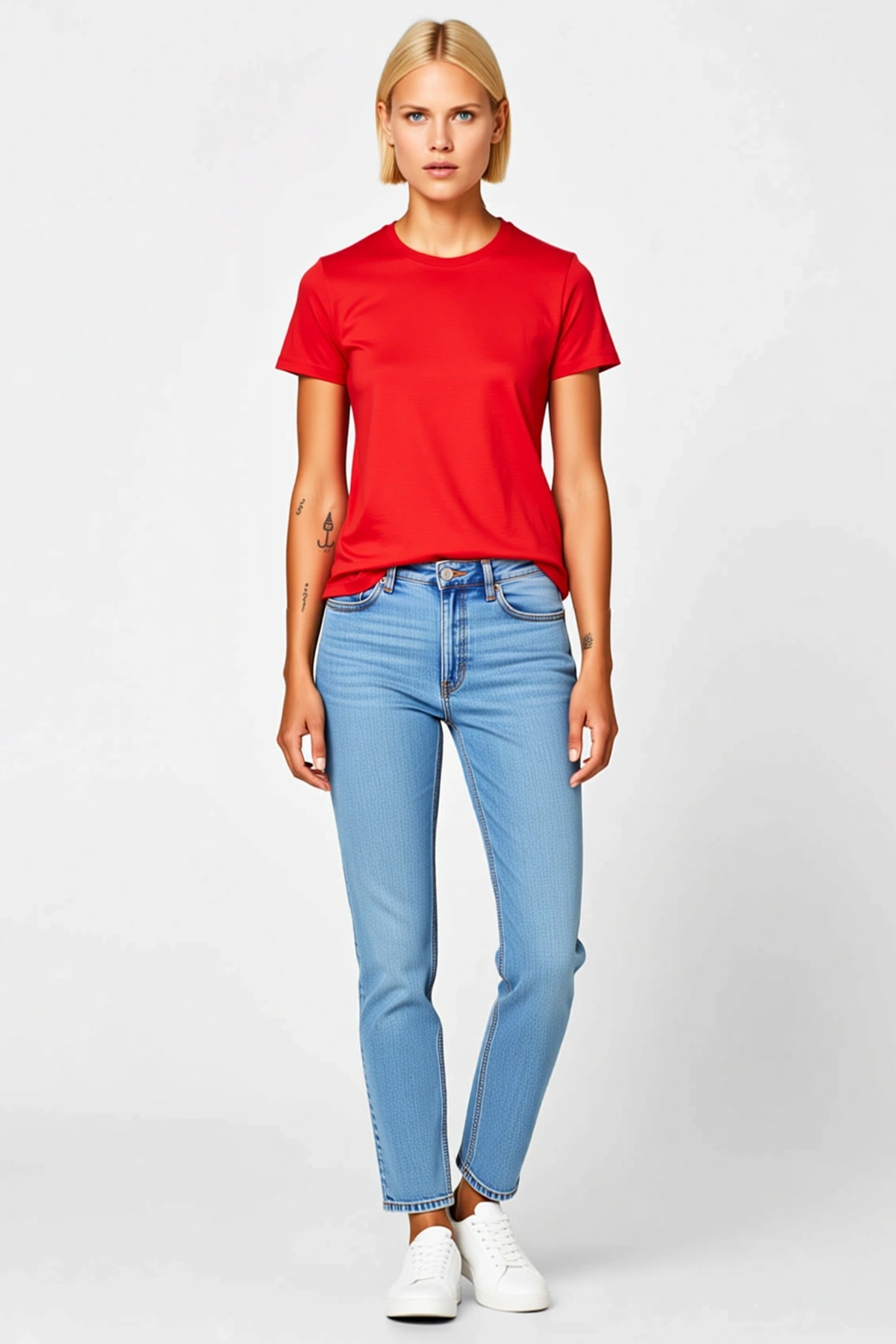 Kadın Kısa Kollu Basic Tişört Bisiklet Yaka Slim Fit Yazlık Günlük Kullanım Konforlu Sade Model
