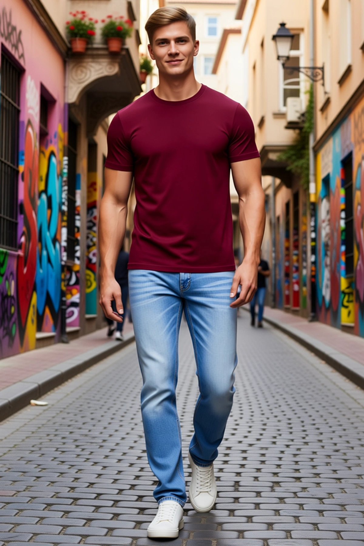 Erkek Basic Tişört Kısa Kollu Bisiklet Yaka Slim Fit Günlük Yazlık Rahat Hareket Sağlayan Düz Kesim