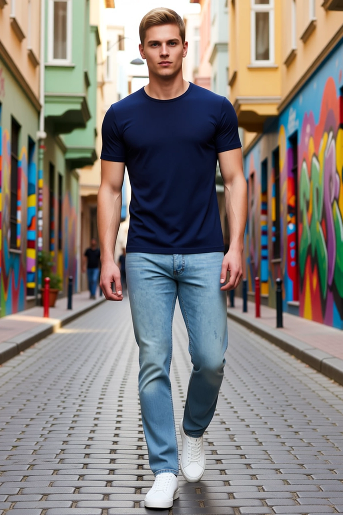 Erkek Slim Fit Bisiklet Yaka Kısa Kollu Basic Tişört Günlük Yazlık Kullanıma Uygun Rahat Düz Tasarım