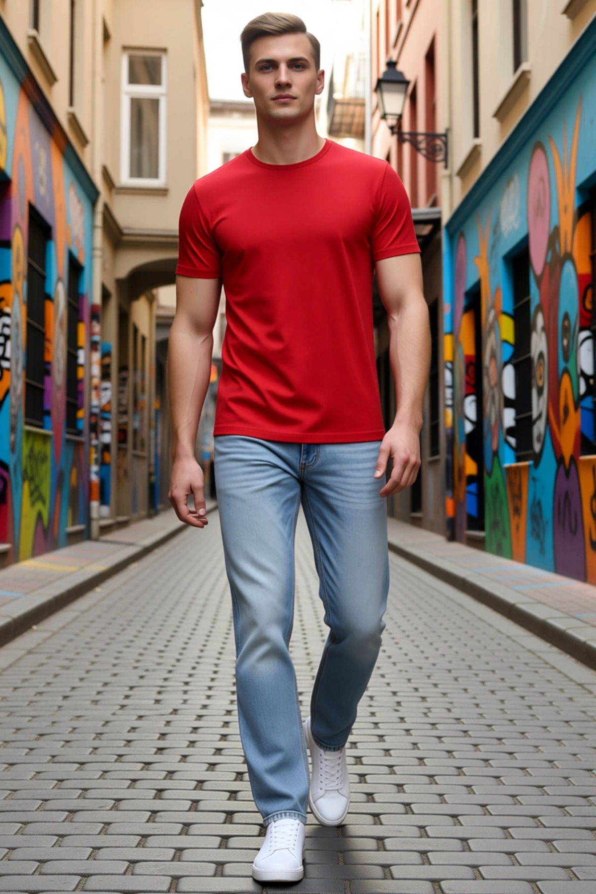 Erkek Basic Tişört Bisiklet Yaka Kısa Kollu Slim Fit Günlük Yazlık Rahat Kesim Modern Düz Görünüm