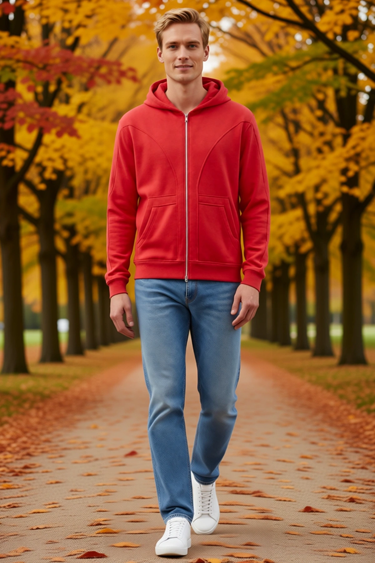 Erkek Fermuarlı Çift Kapüşonlu Sweatshirt Üç İplik Şardonlu Ninja Model Maskeli Konforlu Sezonluk
