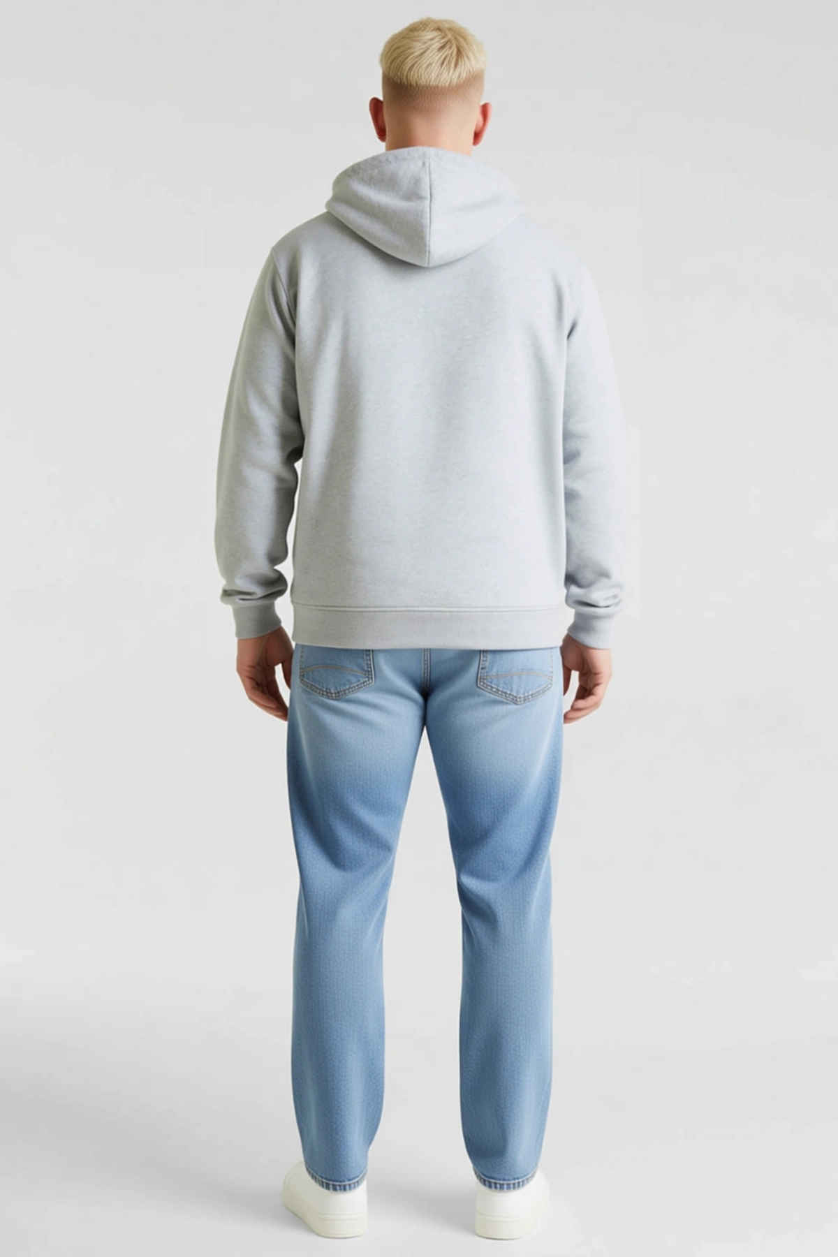 Erkek Büyük Beden Üç İplik İçi Şardonlu Kapüşonlu Tam Fermuarlı Kışlık Sweatshirt Günlük Sezonluk