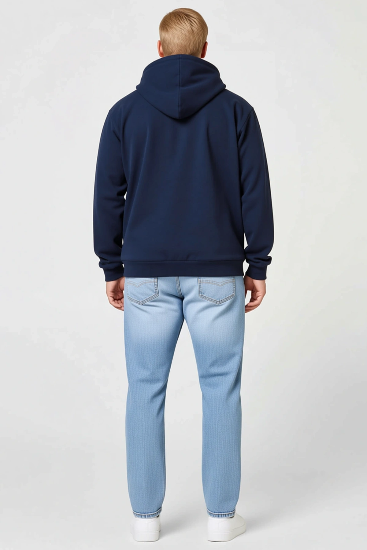 Erkek Büyük Beden Sweatshirt Üç İplik İçi Şardonlu Kapüşonlu Tam Fermuarlı Kışlık Yumuşak Dokulu