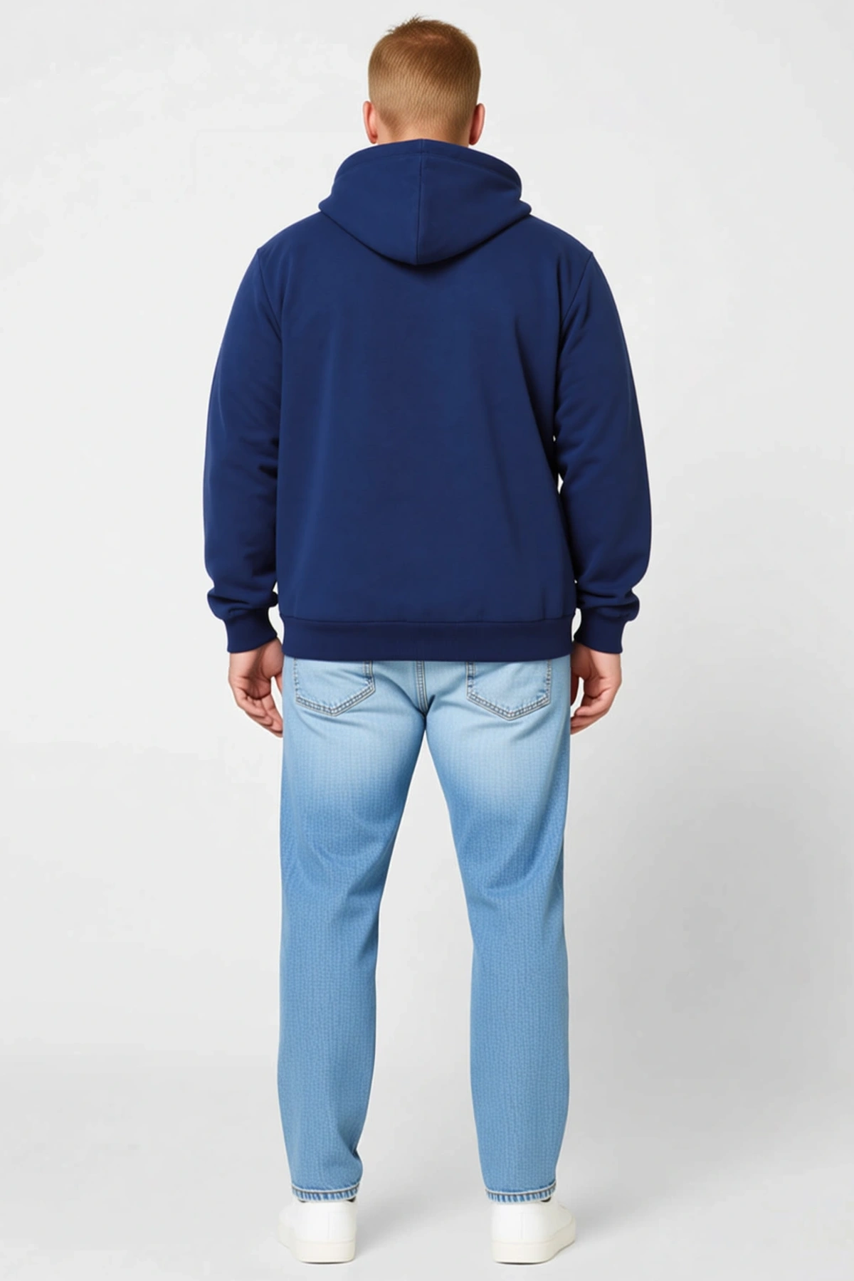 Erkek Büyük Beden Sweatshirt Üç İplik İçi Şardonlu Kapüşonlu Kanguru Cepli Kışlık Yumuşak Dokulu
