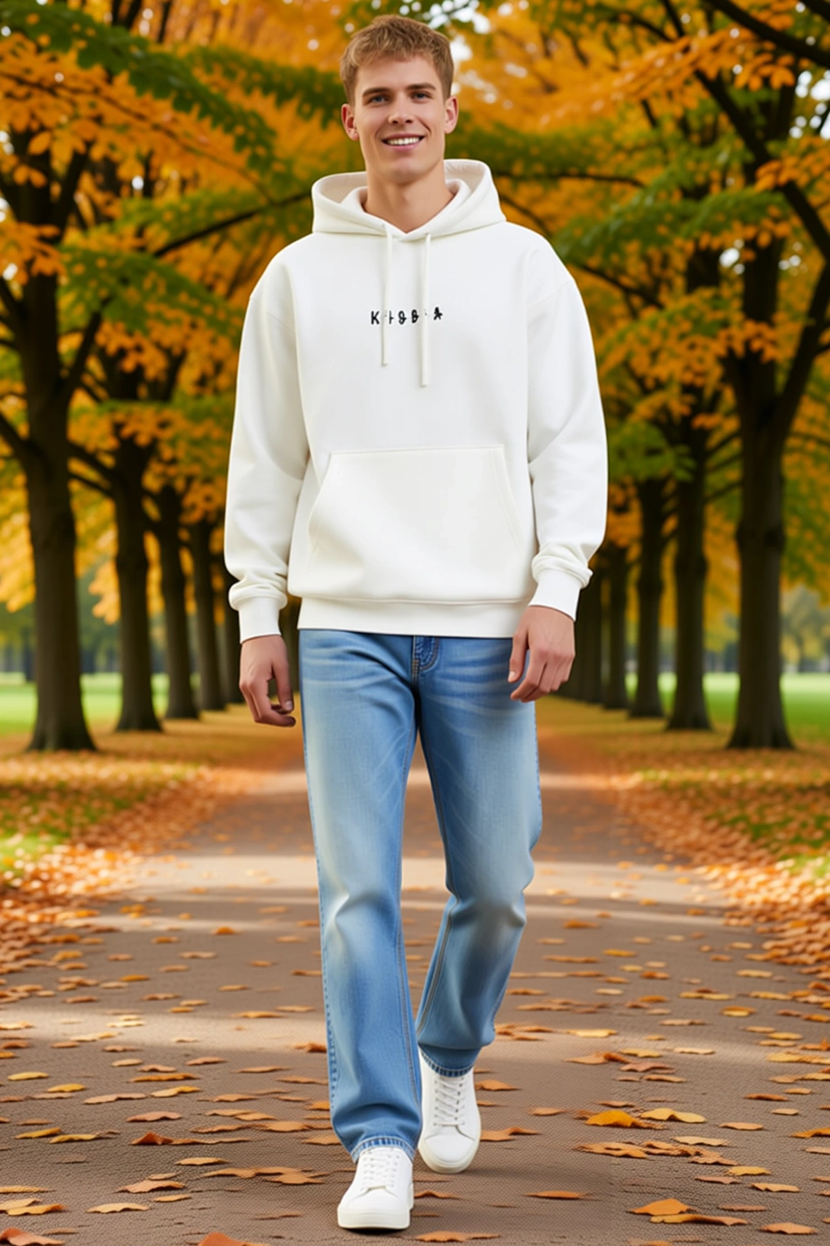 Erkek Oversize Kapüşonlu Sweat Sokak Fotoğraflı Sırt Baskılı Bol Kollu Ribanalı Geniş Kalıp Rahat