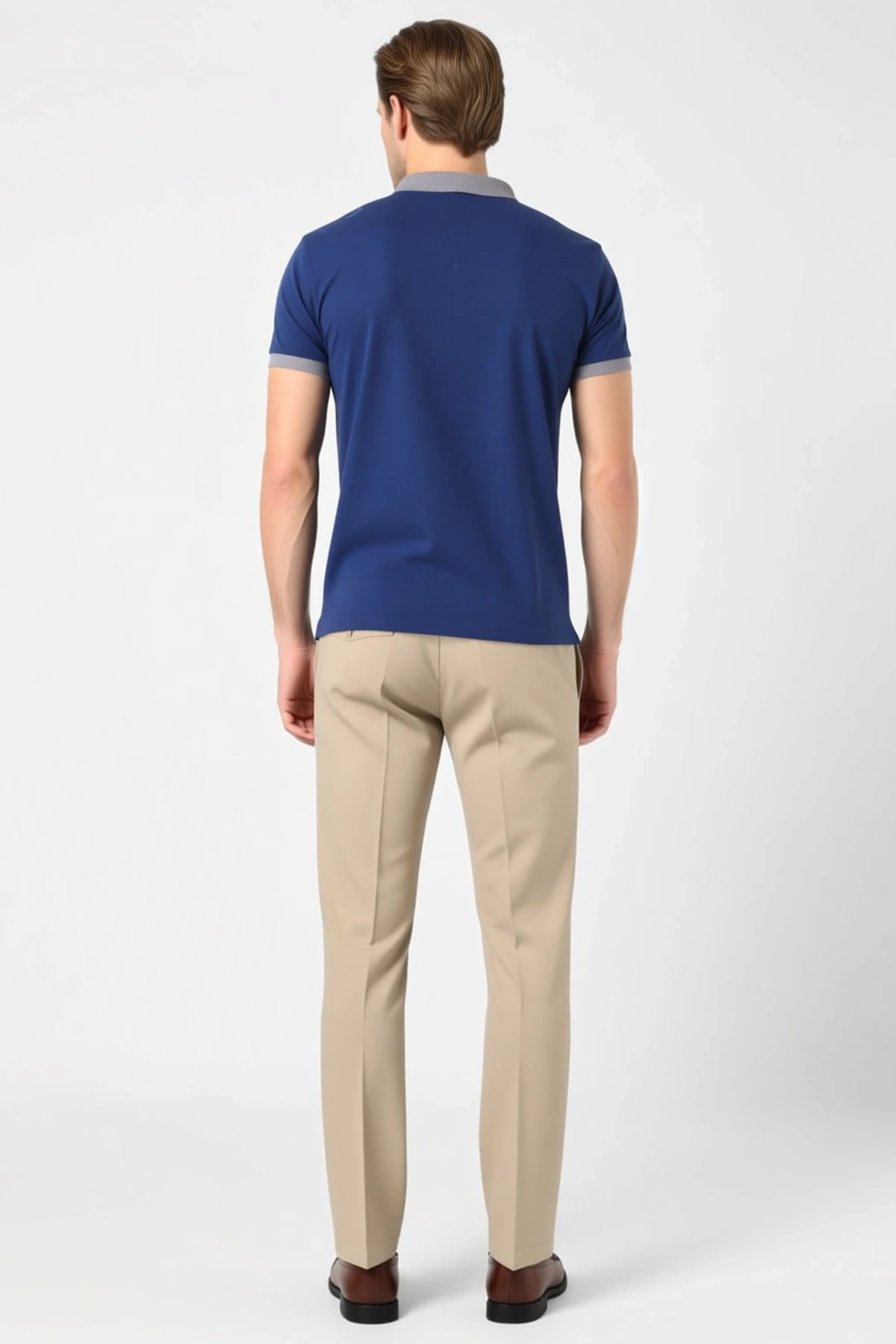 Erkek Polo Yaka Slim Fit Geometrik Desenli Baskılı Kısa Kollu Manşetli Günlük Rahat Modern Tişört