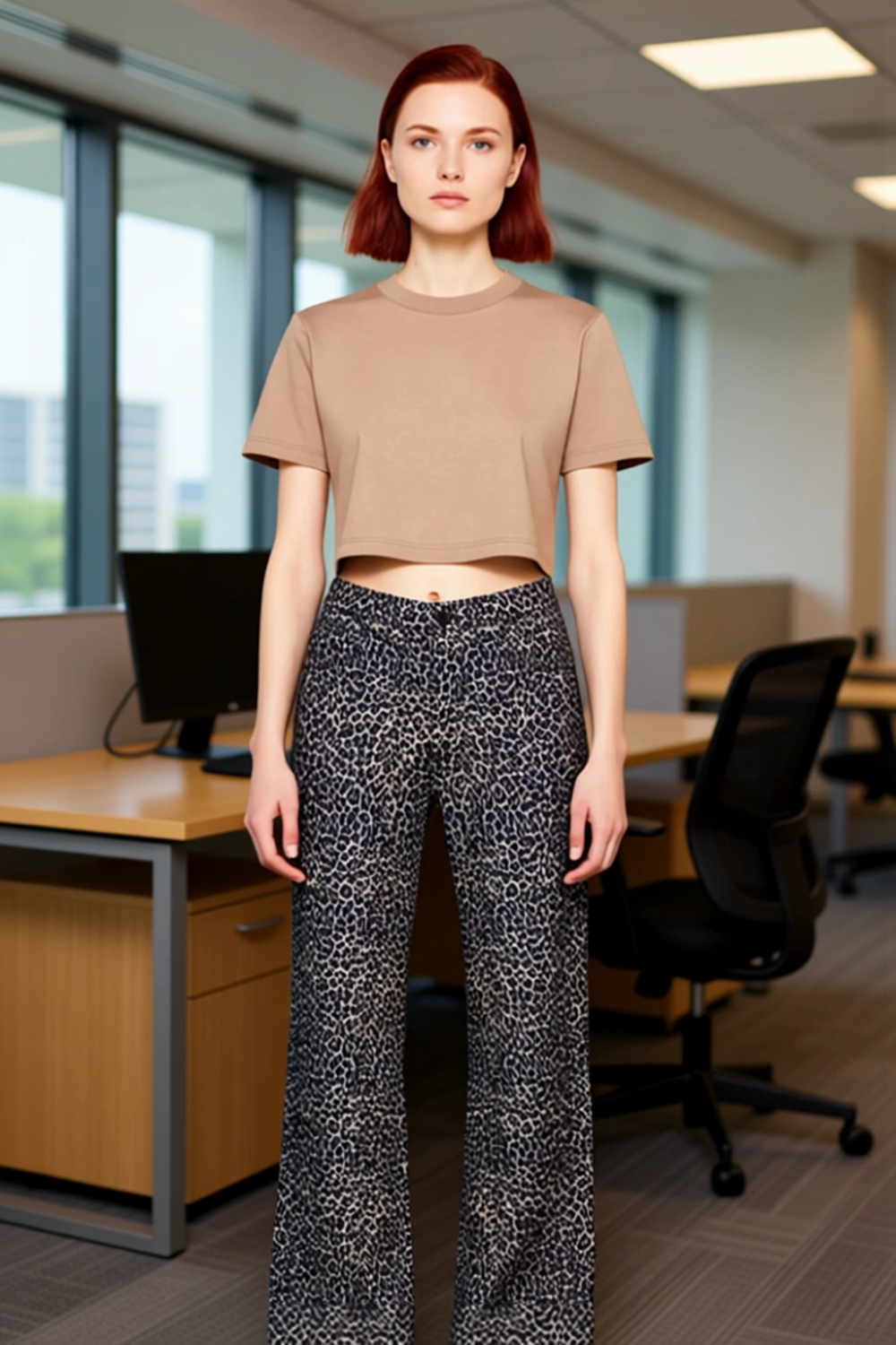 Kadın Baskılı Wide Leg Denim Pantolon Fonksiyonel Dayanıklı Kaliteli Konforlu Estetik Spor