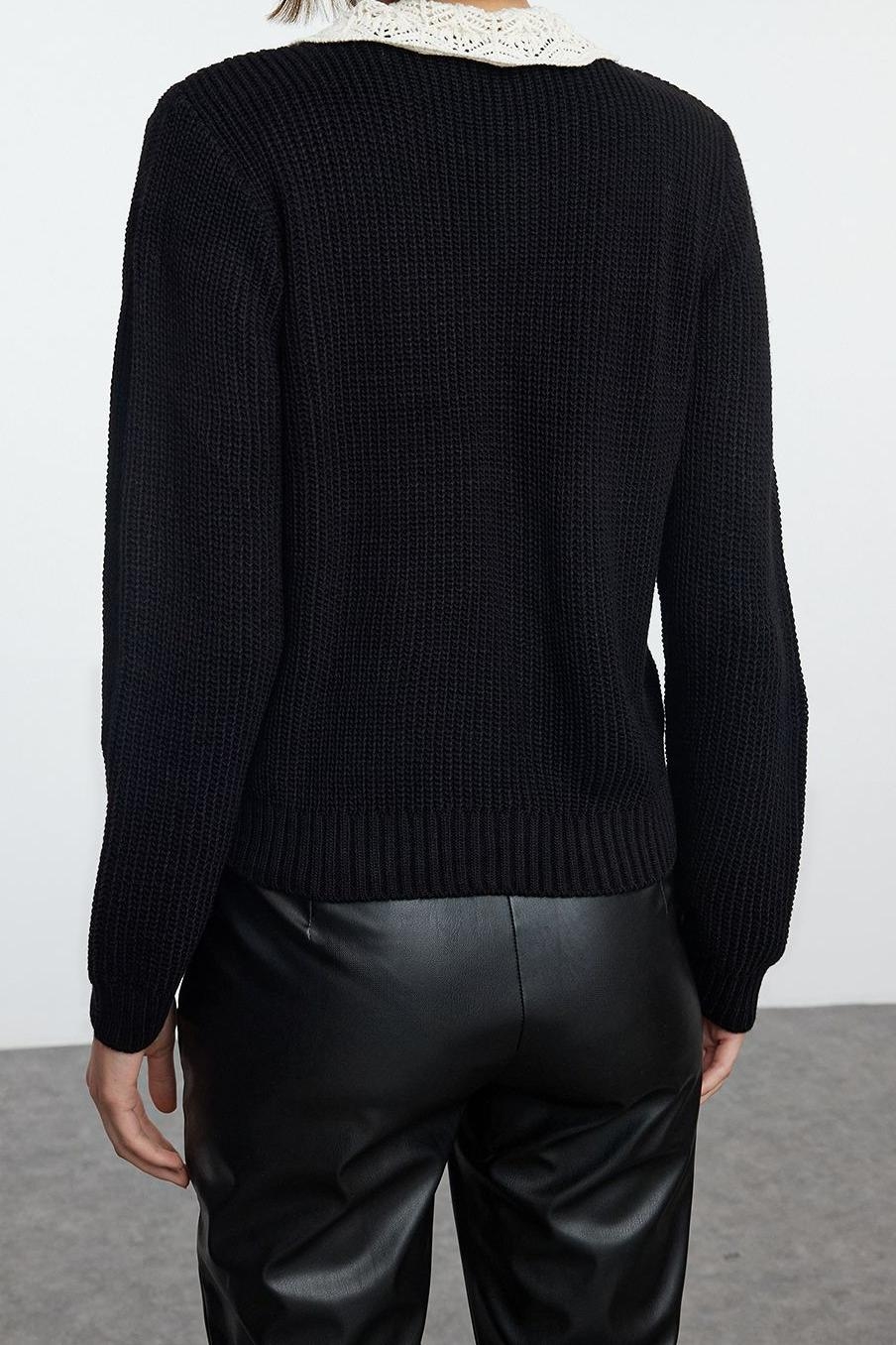 Kadın Modern Tarz Slim Bebe Yaka Regular Triko Hırka
