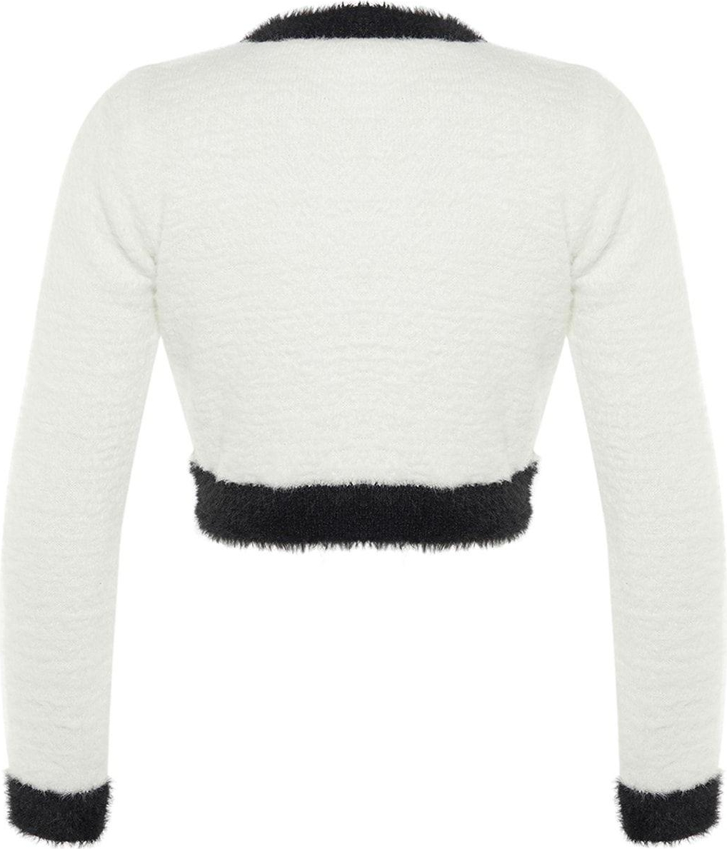 Kadın Modern Tarz Slim Bisiklet Yaka Crop Triko Hırka