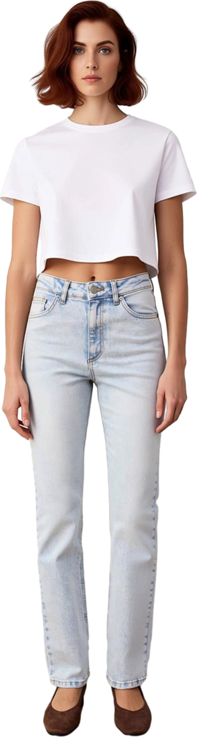 Kadın Açık Yüksek Bel Flare Denim Pantolon Fonksiyonel Dayanıklı Kaliteli Konforlu Estetik