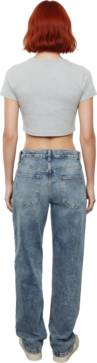 Kadın Rahat Kesim Vintage Jean Pantolon Fonksiyonel Dayanıklı Kaliteli Konforlu Estetik Şık