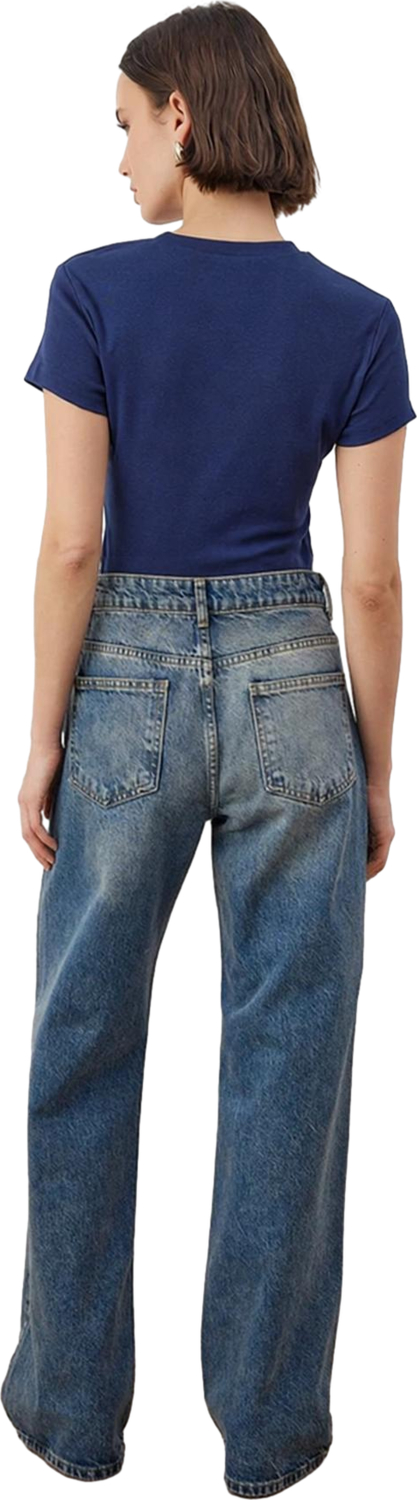 Kadın Wide Leg Yüksek Bel Jean Pantolon Fonksiyonel Dayanıklı Kaliteli Konforlu Estetik Şık