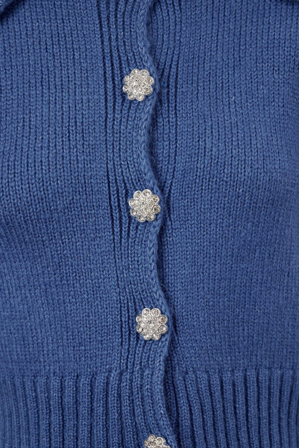 Kadın Modern Tarz Regular Polo Yaka Crop Triko Hırka