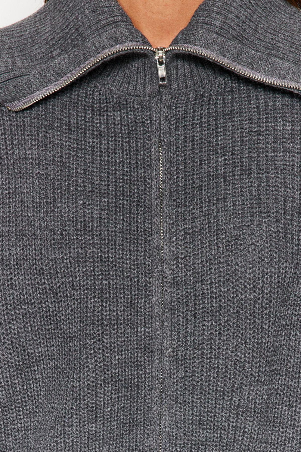 Kadın Modern Tarz Oversize Devrik Yaka Regular Triko Hırka