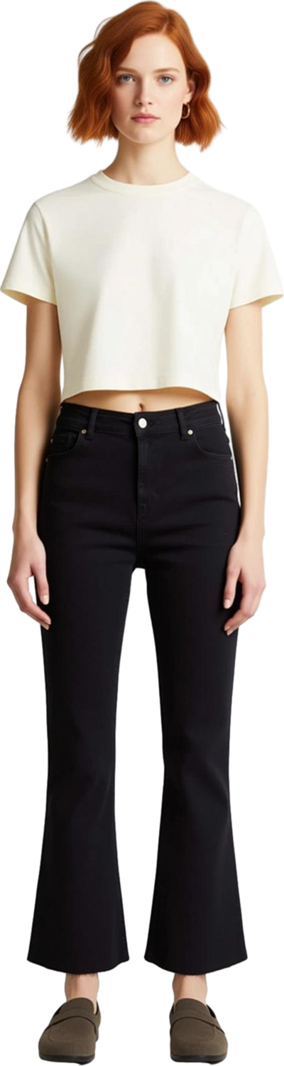 Kadın Yüksek Bel Flare Kesim Denim Pantolon Fonksiyonel Dayanıklı Kaliteli Konforlu Modern