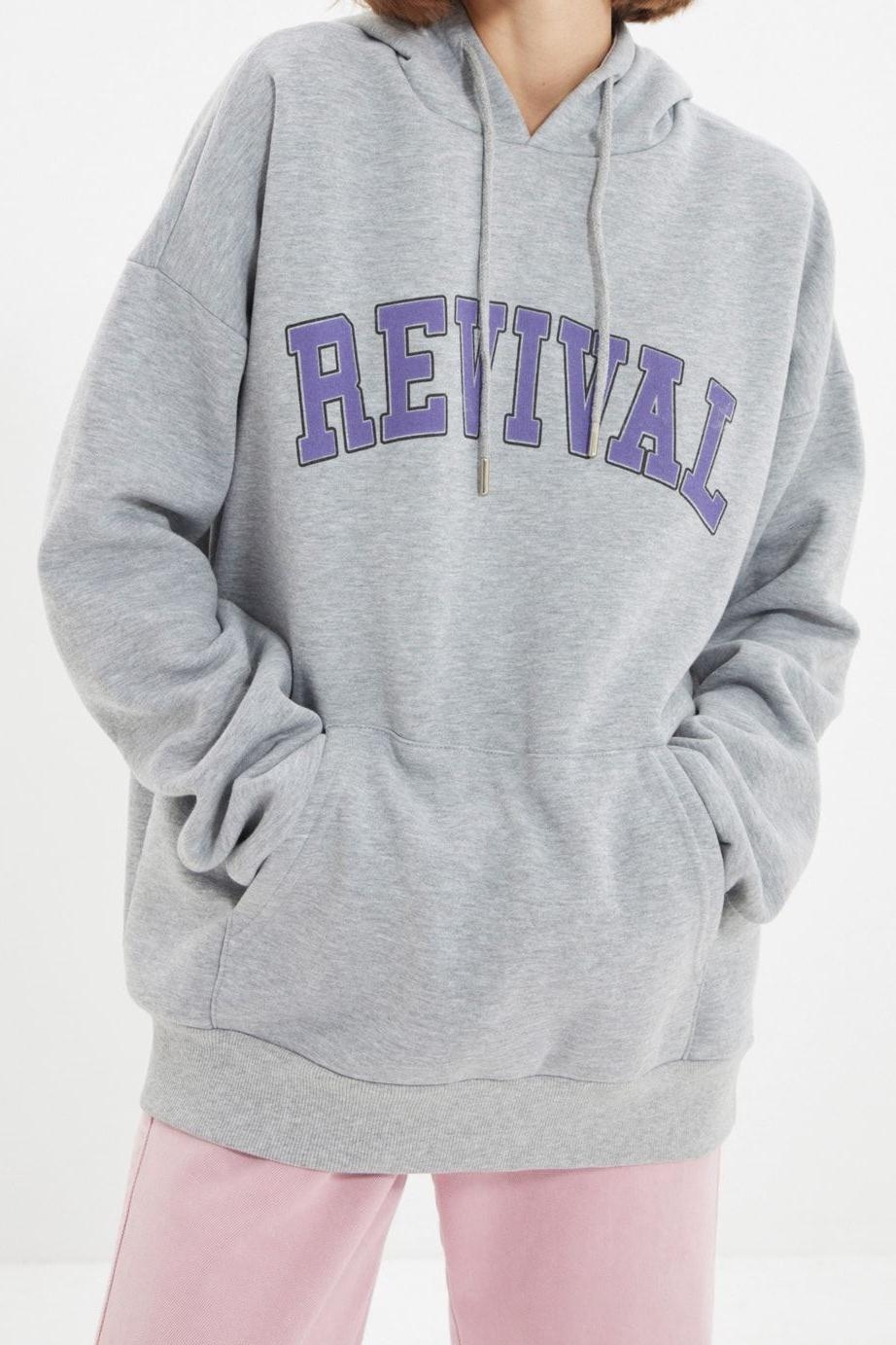 Unisex Tarz Oversize Kapüşonlu Standart Kol Regular Geniş Kesim İçi Polar Sıcak Tutan Sweatshirt