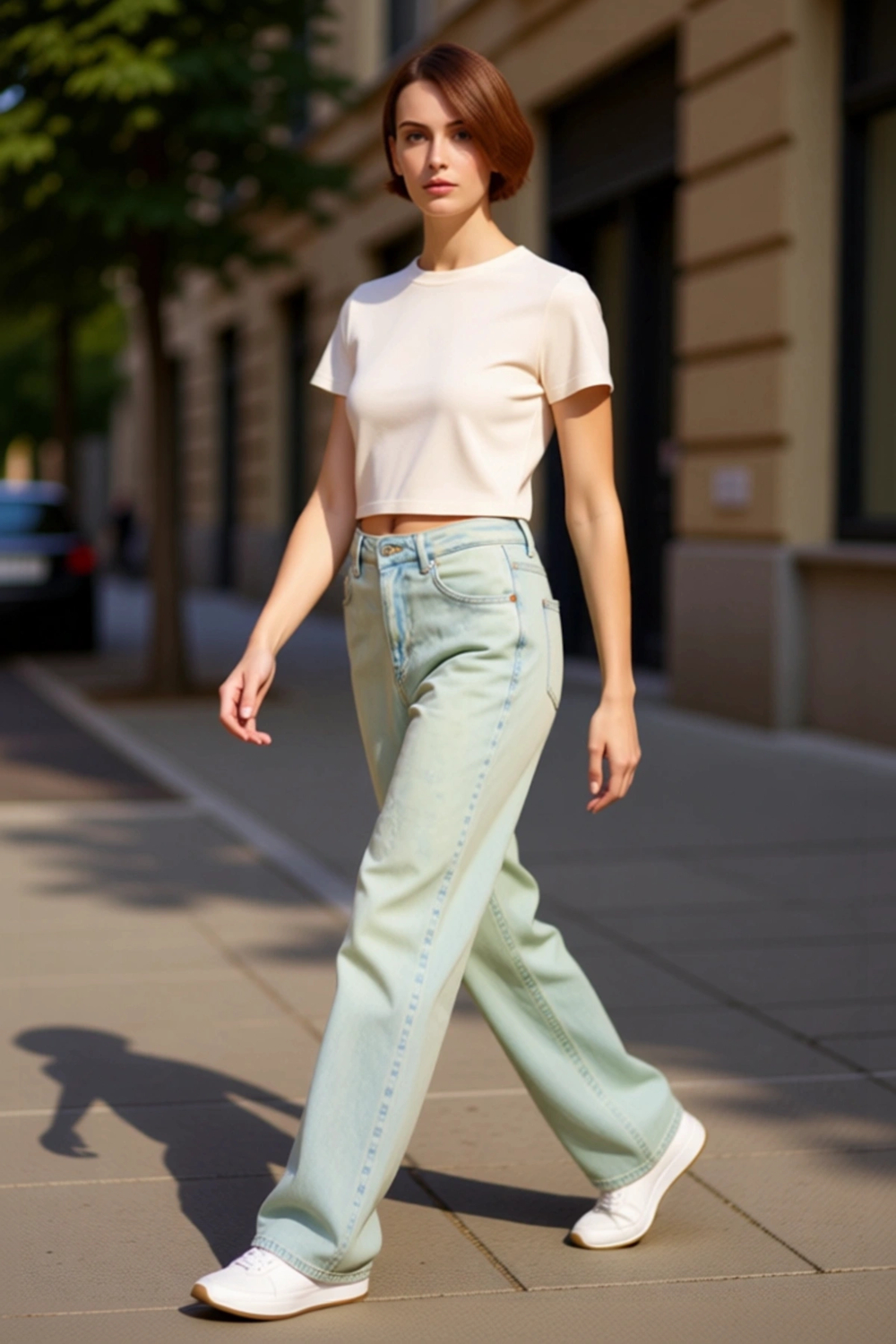 Kadın Vintage Geniş Paça Denim Pantolon Fonksiyonel Dayanıklı Kaliteli Konforlu Estetik Şık