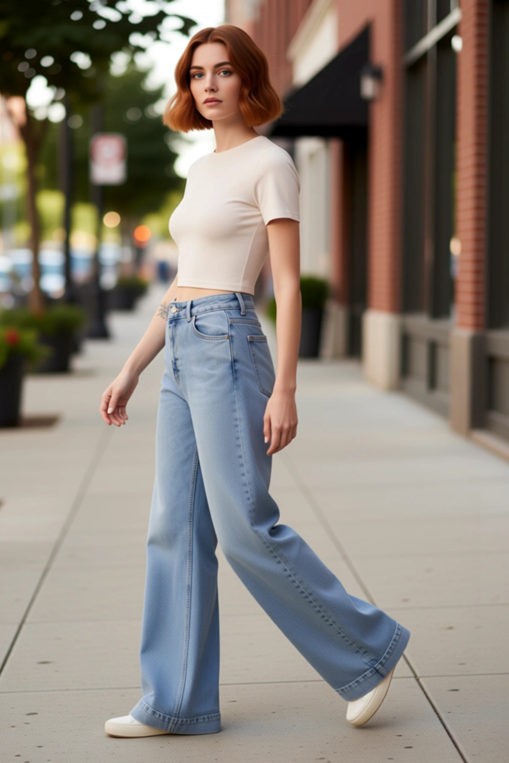 Kadın Wide Leg Denim Pantolon Normal Bel Fonksiyonel Dayanıklı Kaliteli Konforlu Estetik Şık