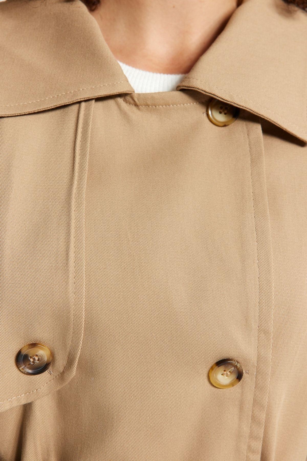Büyük Beden Tasarım Düz Astarlı Yaka Uzun Oversize Ceket Kadın Beli Kemerli Gabardin Trençkot