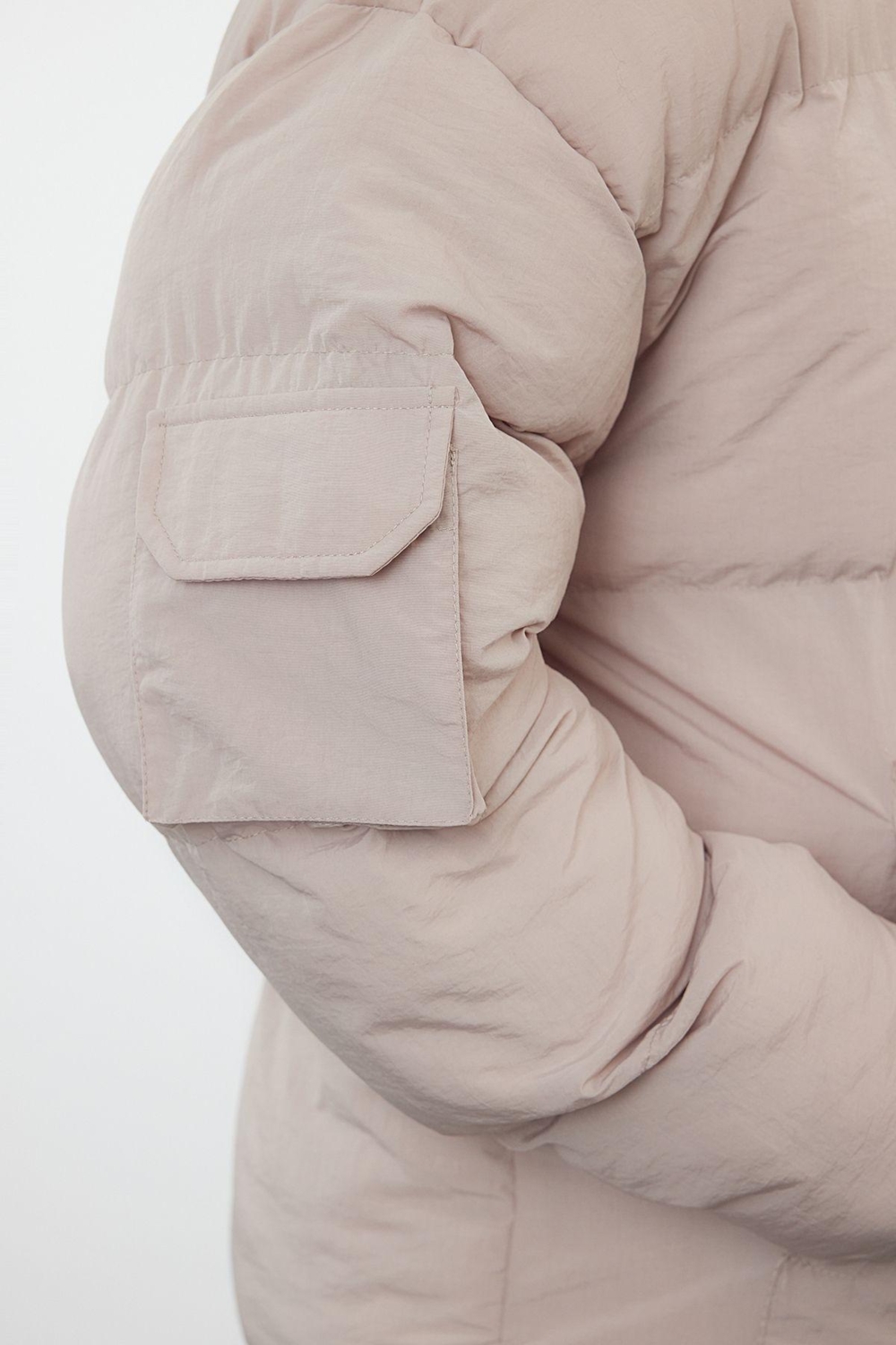 Tasarım Düz Astarlı Yaka Standart Relaxed Dik Unisex Taslan Relaxed Fit Kışlık Şişme Mont