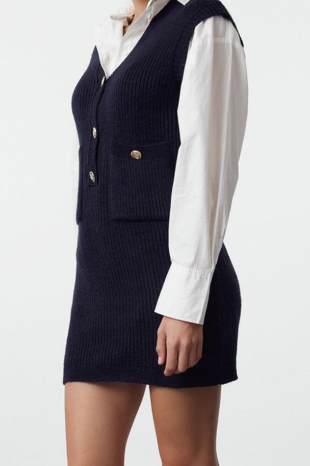 Moda Stil Slim V Yaka Mini Boy Triko Yumuşak Dokulu Elbise