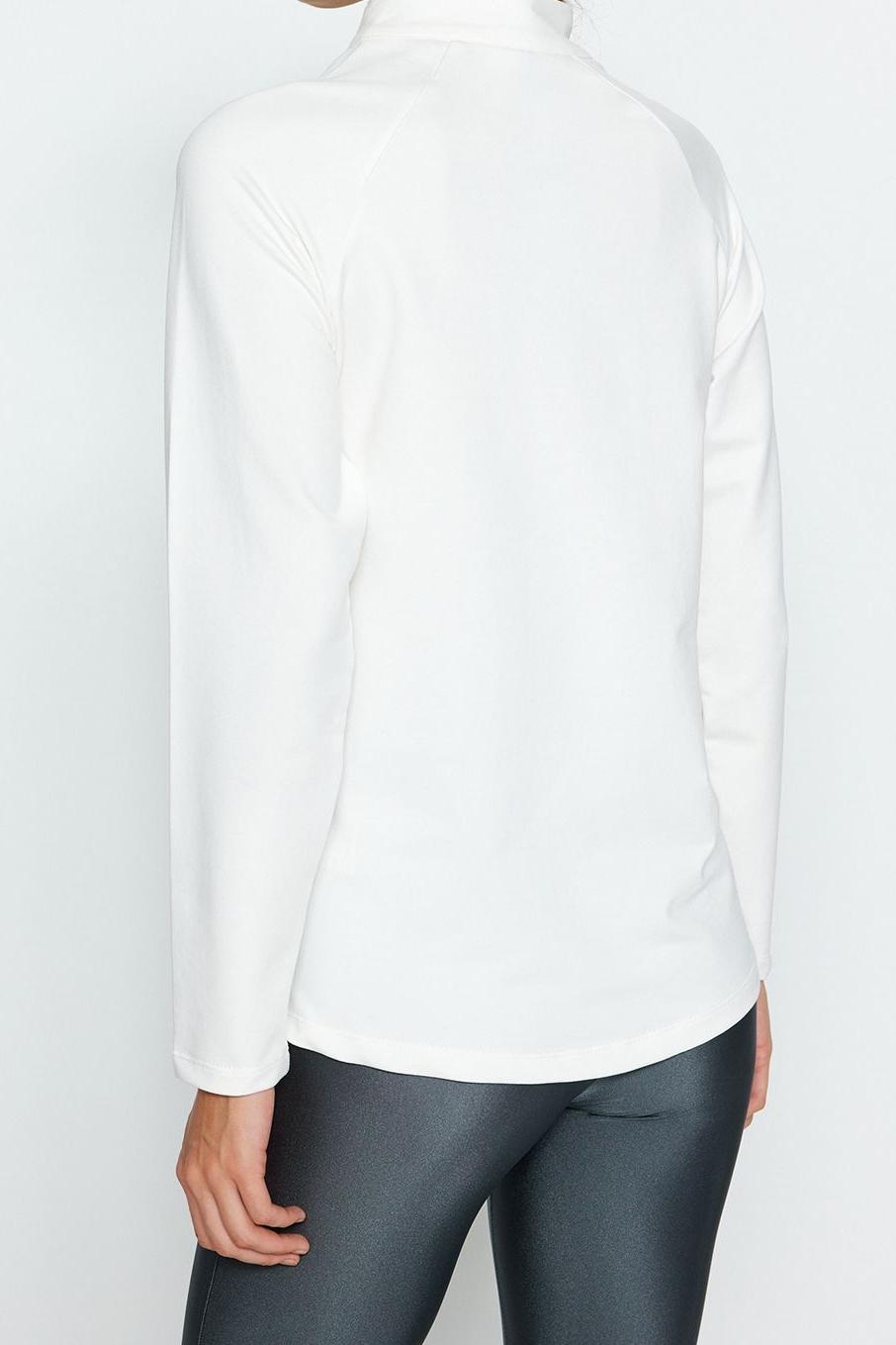 Tarz Regular Dik Yaka Reglan Kol Regular Kaymak ı Pamuklu Fermuar Detaylı Örme Spor Sweatshirt