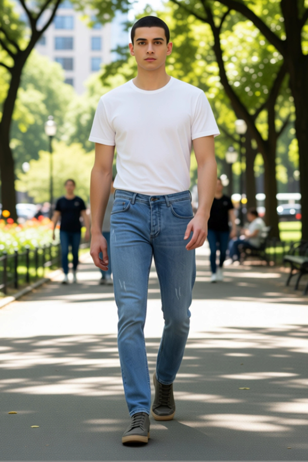 Erkek Slim Fit Yırtık Detaylı Denim Pantolon Açık Fonksiyonel Dayanıklı Kaliteli Konforlu Şık