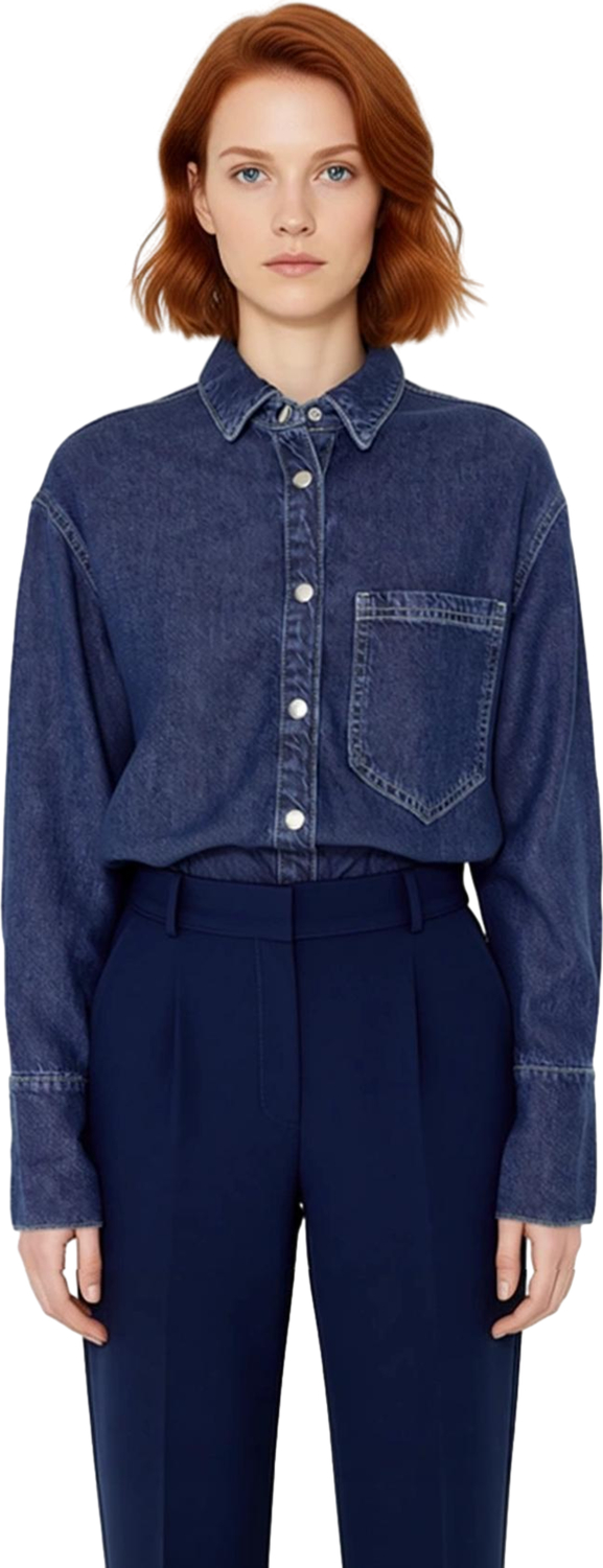 Kadın Oversize Liyosel Denim Gömlek Günlük Kullanımda Ve Rahatlığı Birleştiriyor Dayanıklı