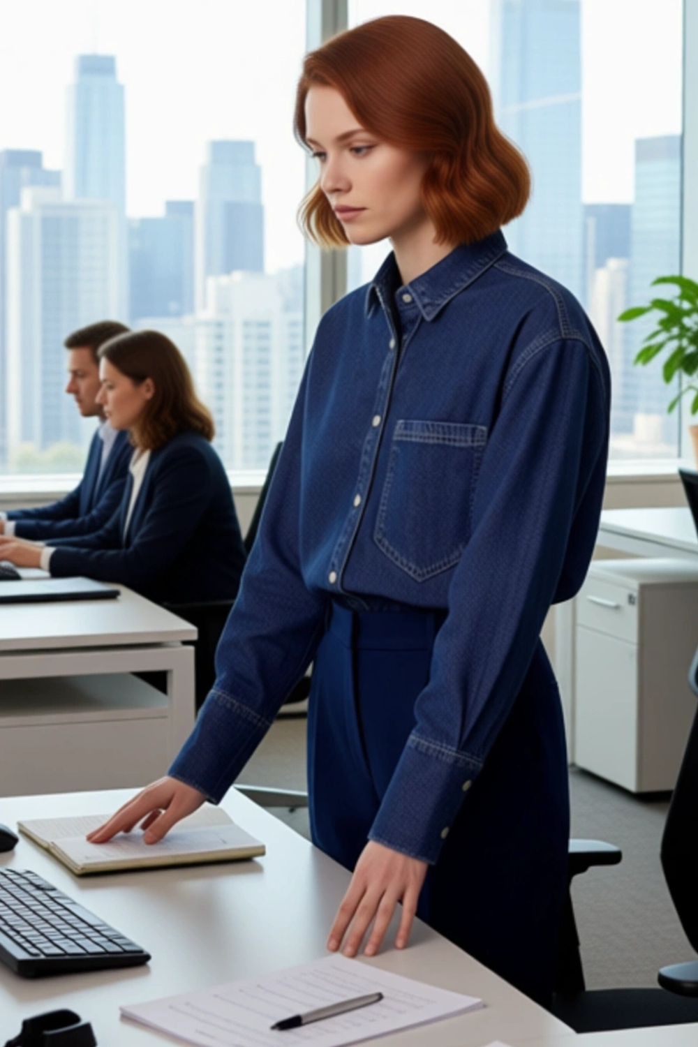Kadın Oversize Liyosel Denim Gömlek Günlük Kullanımda Ve Rahatlığı Birleştiriyor Dayanıklı