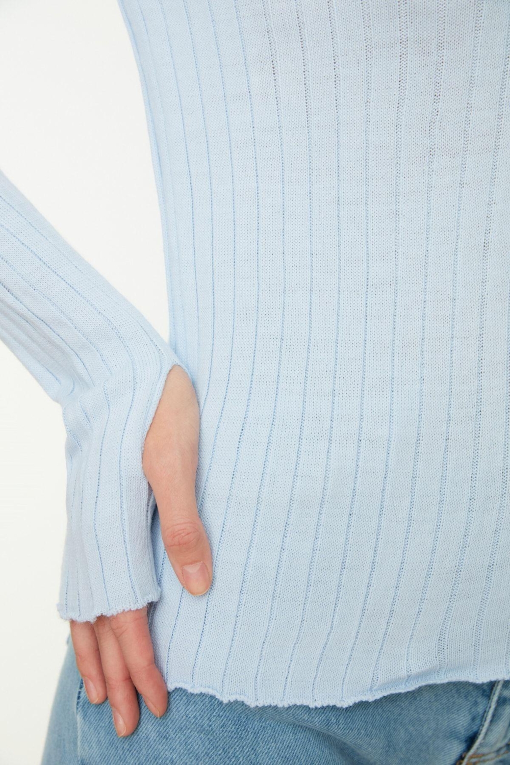 Kadınlara Özel Basic Regular Kesim Polo Yaka Fitilli Triko Kazak Modern ve Konforlu Stil Kaliteli