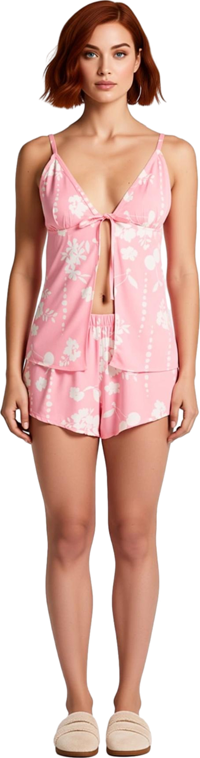 Kadın Çiçekli İnce Askılı Viskon Pijama Takımı Lounge Giyim Fonksiyonel Dayanıklı Kaliteli