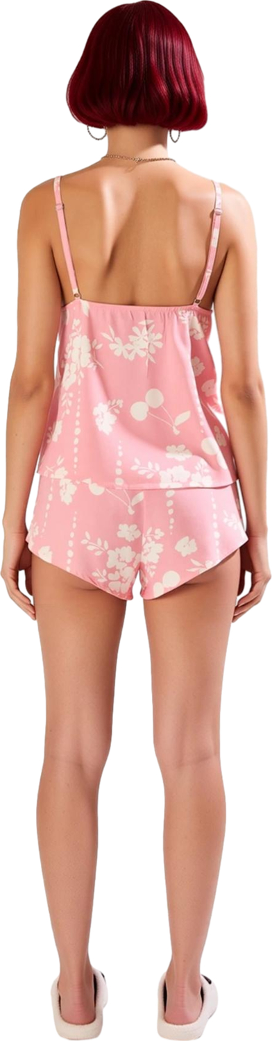 Kadın Çiçekli İnce Askılı Viskon Pijama Takımı Lounge Giyim Fonksiyonel Dayanıklı Kaliteli