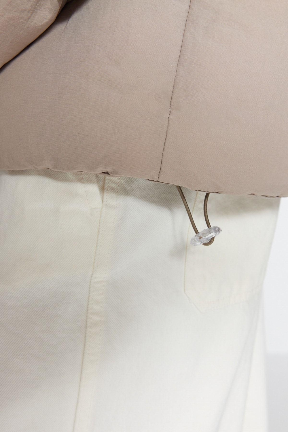 Tasarım Düz Astarlı Yaka Standart Bol Dik Unisex Oversize Fit Dik Yaka Şişme Kışlık Mont