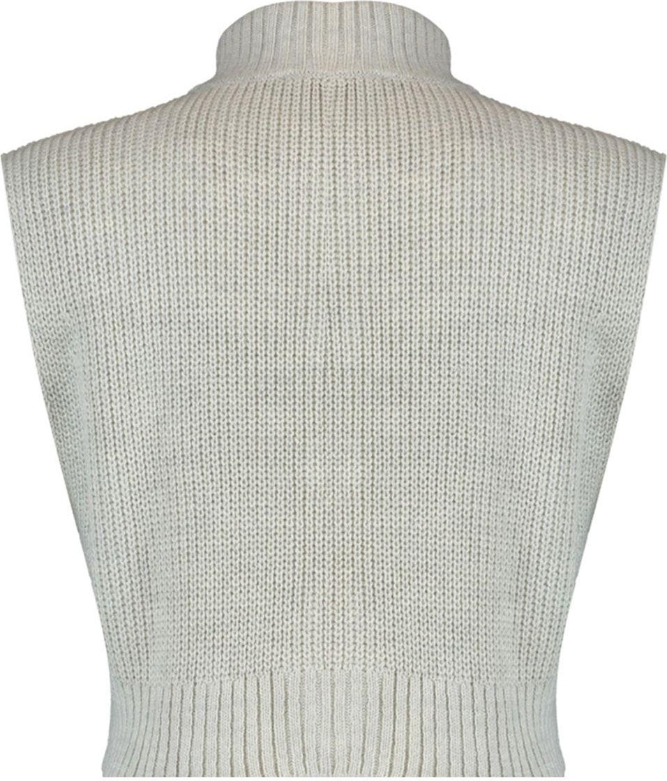 Stil Modern Kadın Crop Standart Kol Dik Yaka Fermuarlı Basic Triko Yelek