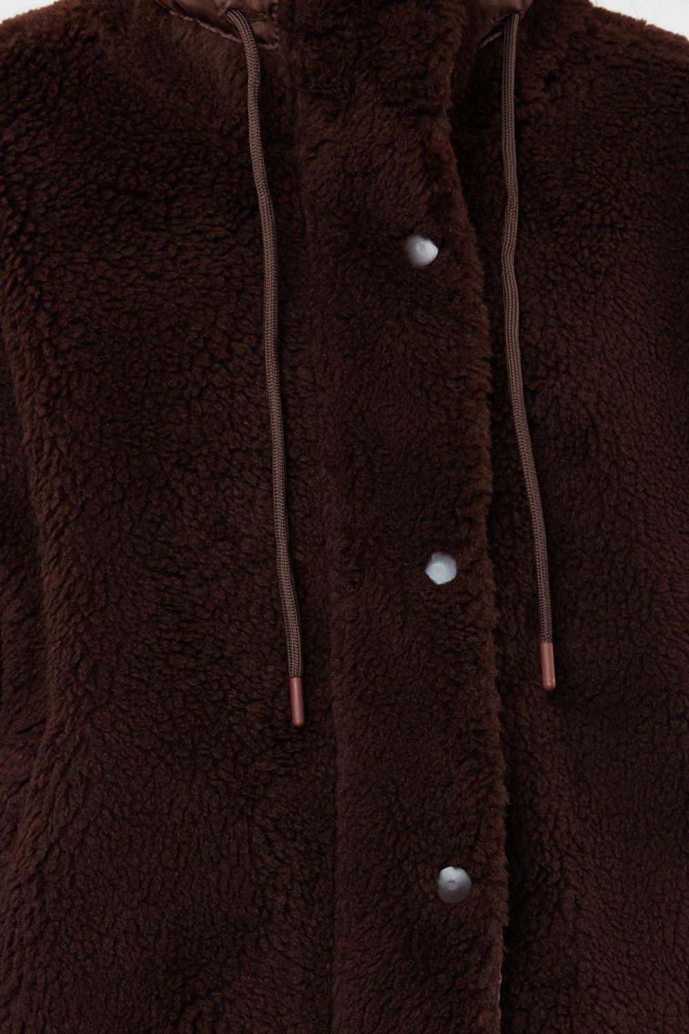 Tasarım Düz Astarlı Yaka Standart Oversize Dik Kadın Oversize Fermuarlı Peluş Mont