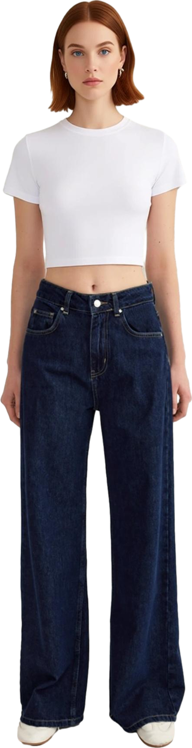 Kadın Wide Leg Denim Pantolon Fonksiyonel Dayanıklı Kaliteli Konforlu Estetik Premium Spor