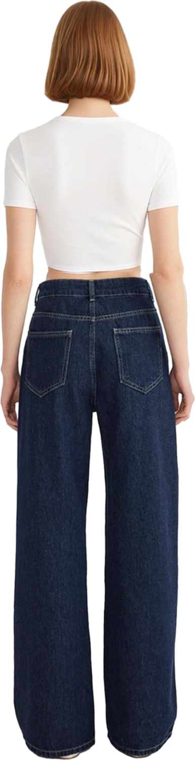 Kadın Wide Leg Denim Pantolon Fonksiyonel Dayanıklı Kaliteli Konforlu Estetik Premium Spor