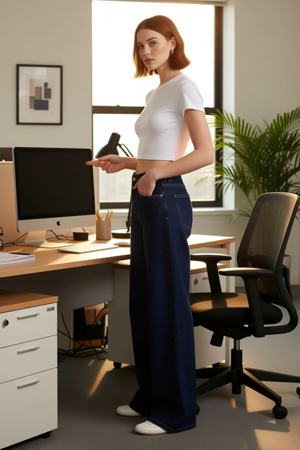 Kadın Wide Leg Denim Pantolon Fonksiyonel Dayanıklı Kaliteli Konforlu Estetik Premium Spor