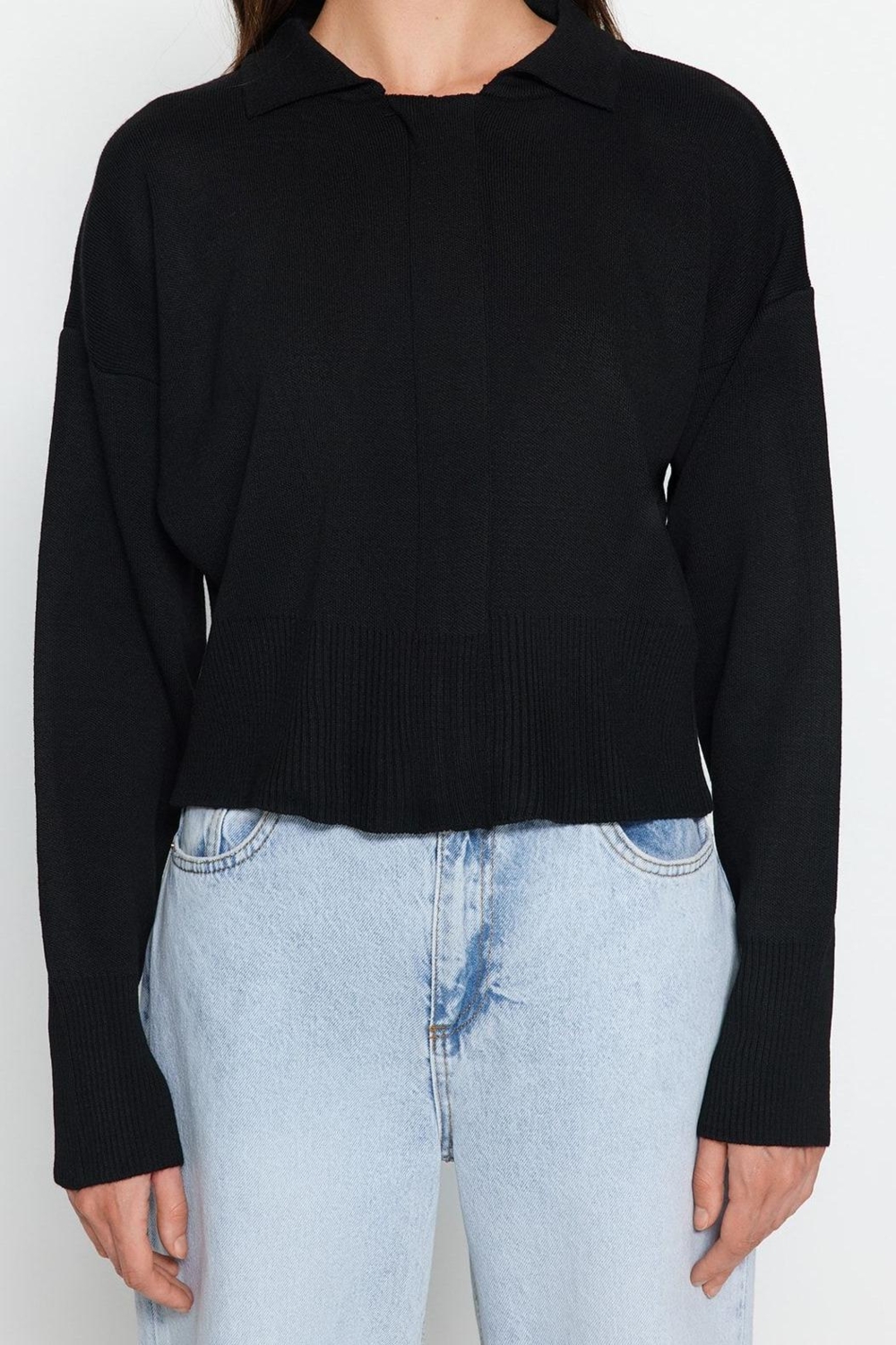 Kadın Modern Tarz Regular Polo Yaka Regular Triko Hırka