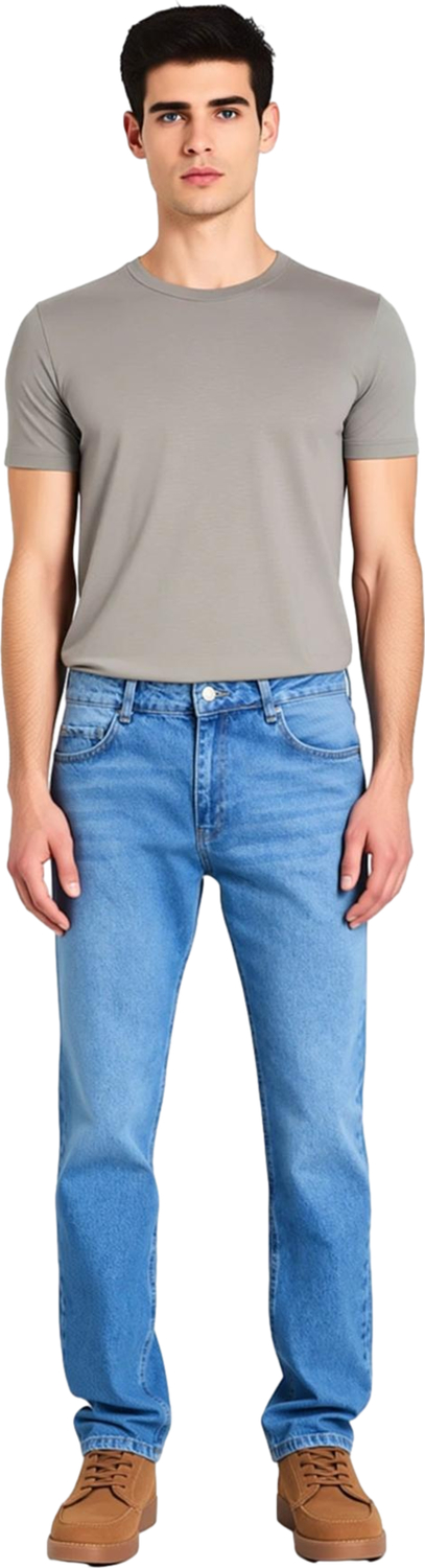 Erkek Açık Straight Fit Denim Pantolon Fonksiyonel Dayanıklı Kaliteli Konforlu Estetik Şık
