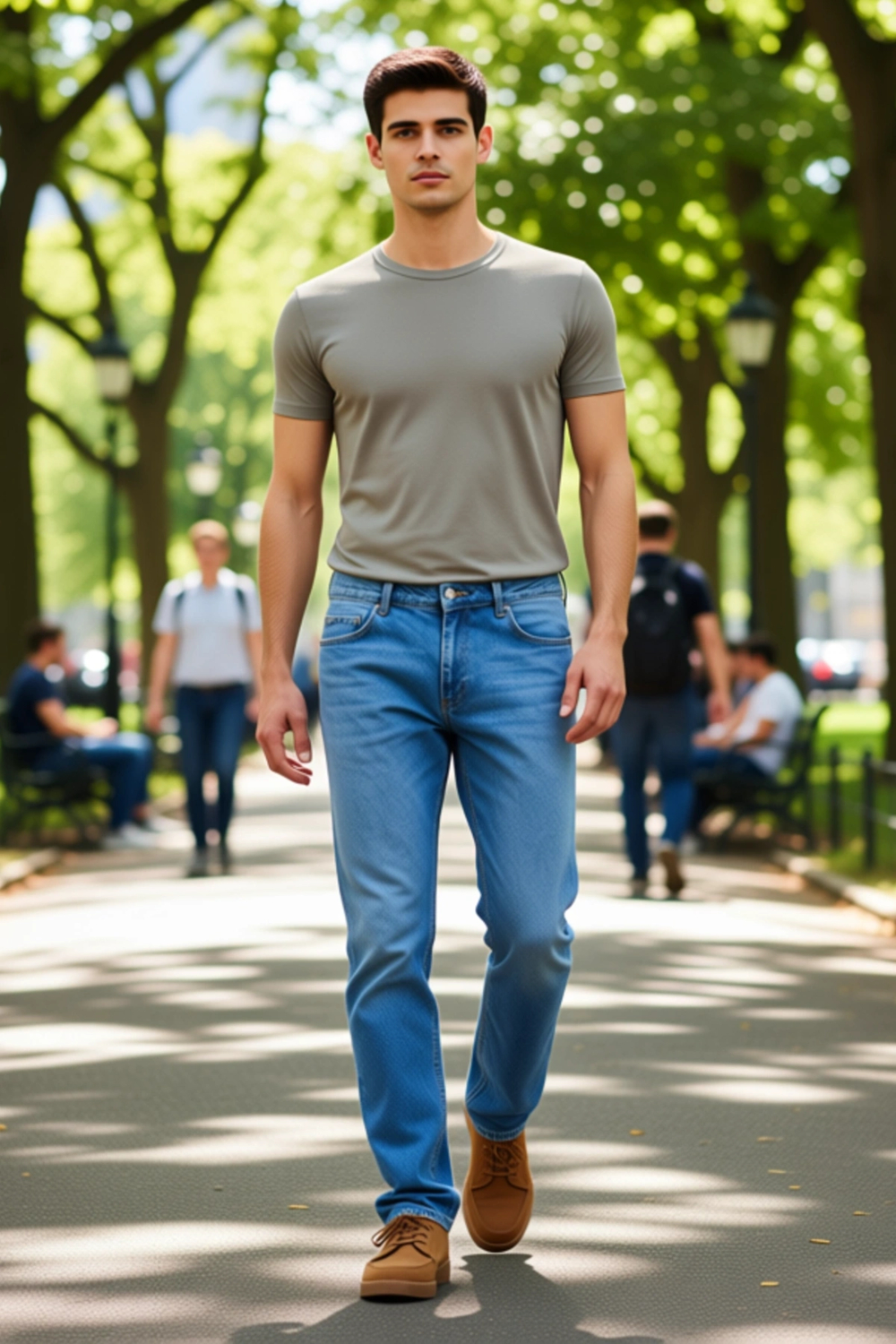 Erkek Açık Straight Fit Denim Pantolon Fonksiyonel Dayanıklı Kaliteli Konforlu Estetik Şık