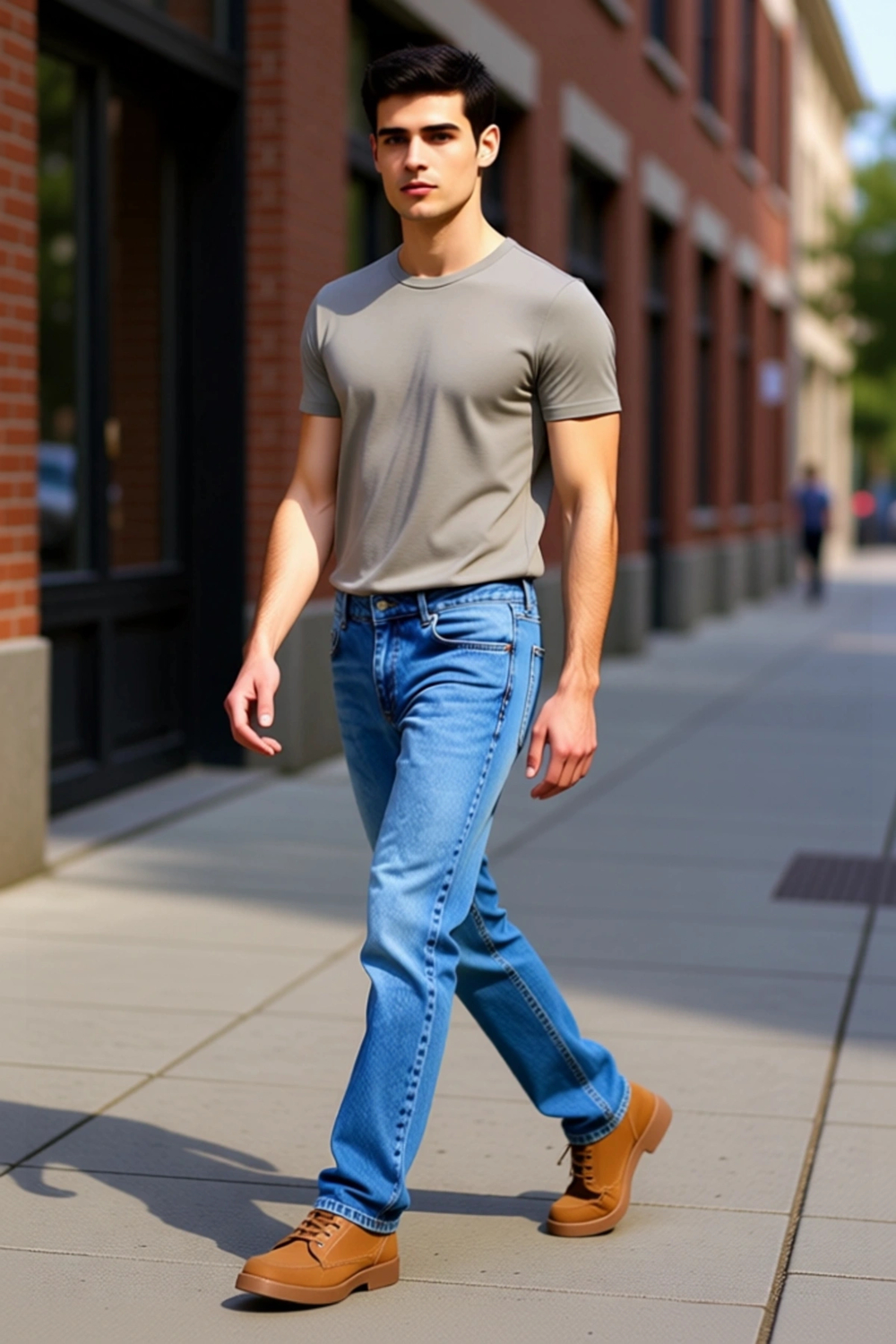 Erkek Açık Straight Fit Denim Pantolon Fonksiyonel Dayanıklı Kaliteli Konforlu Estetik Şık