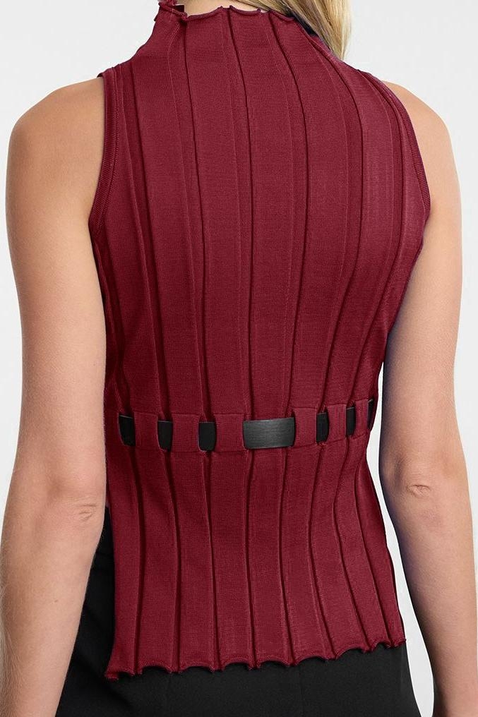 Stil Modern Kadın Regular Standart Kol Dik Yaka Kemerli Triko Süveter