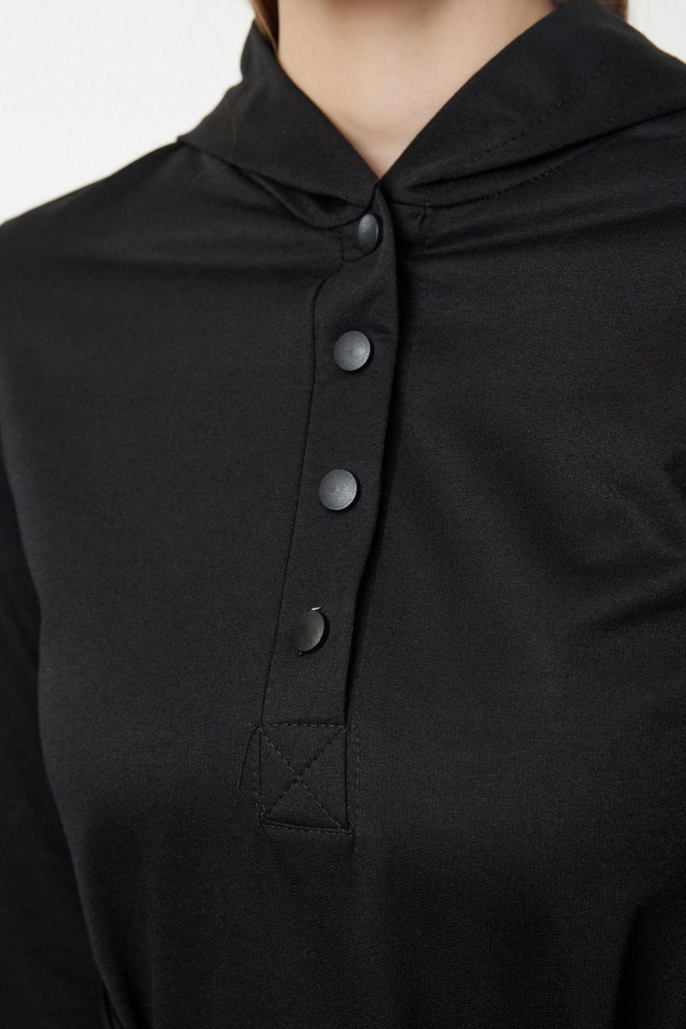 Moda Stil Oversize Kapüşonlu Maxi Boy Tesettür Normal Kalıp Örme Elbise
