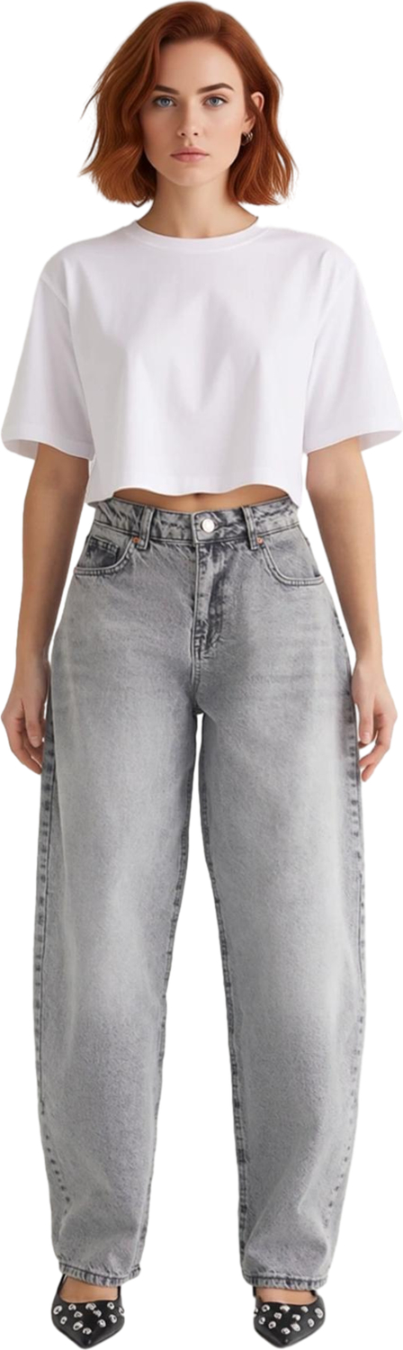 Kadın Baggy Fit Yüksek Bel Kot Pantolon Fonksiyonel Dayanıklı Kaliteli Konforlu Estetik Şık