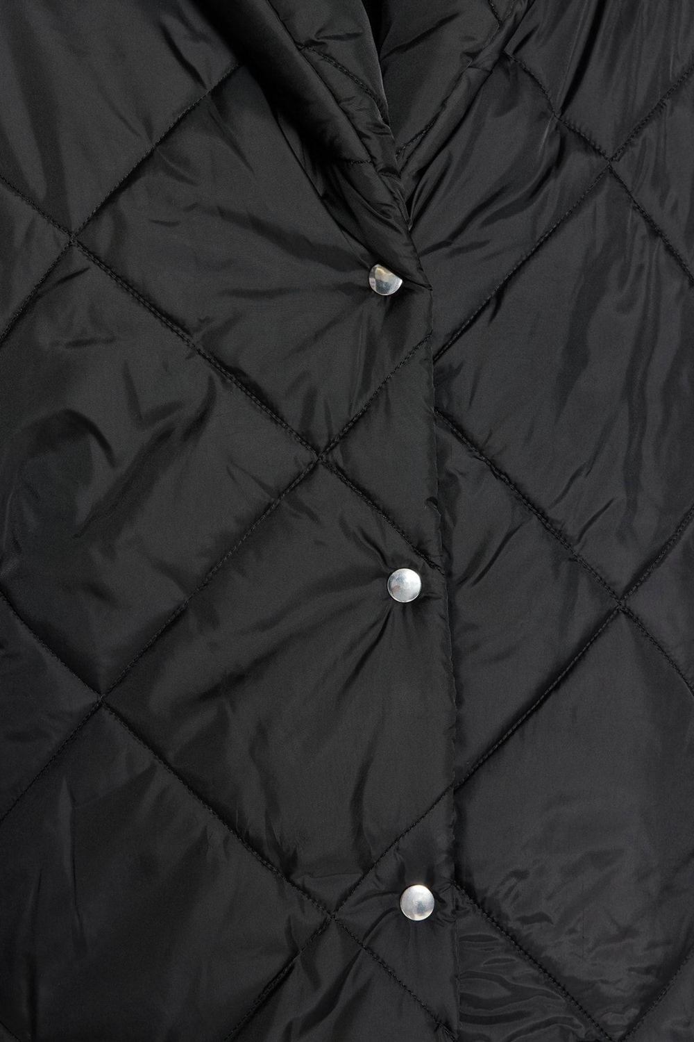 Tasarım Düz Astarlı Yaka Midi Oversize Ceket Kadın Oversize Kapitone Şişme Mont