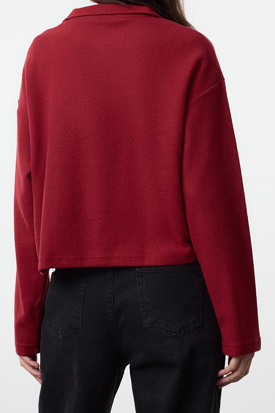 Fermuarlı Yaka Düşük Kol 2Li Paket Selanik Normal Kalıp Fermuarlı Yaka Örme Sweatshirt