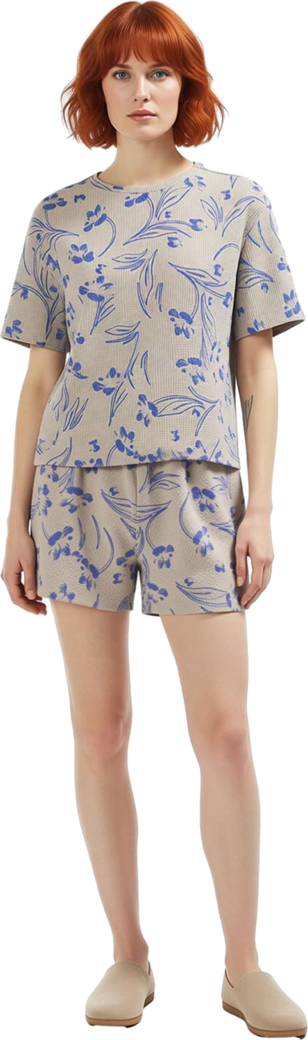 Kadın Çok Renkli Çiçekli Waffle Pijama Seti Fonksiyonel Dayanıklı Kaliteli Konforlu Modern
