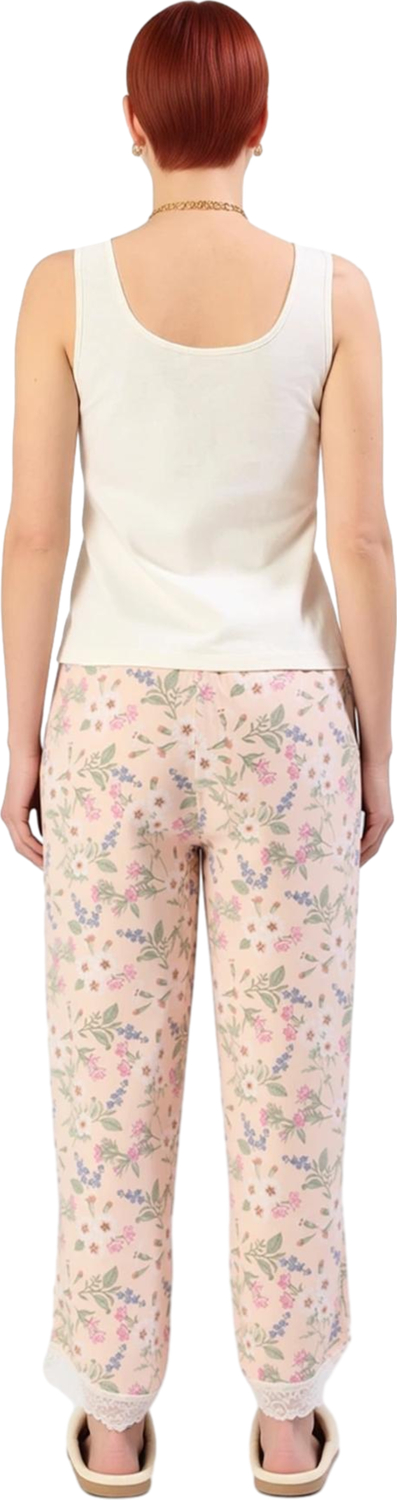 Kadın Dantelli Viskon Örme Pijama Takımı Çiçek Desenli Fonksiyonel Dayanıklı Kaliteli Spor